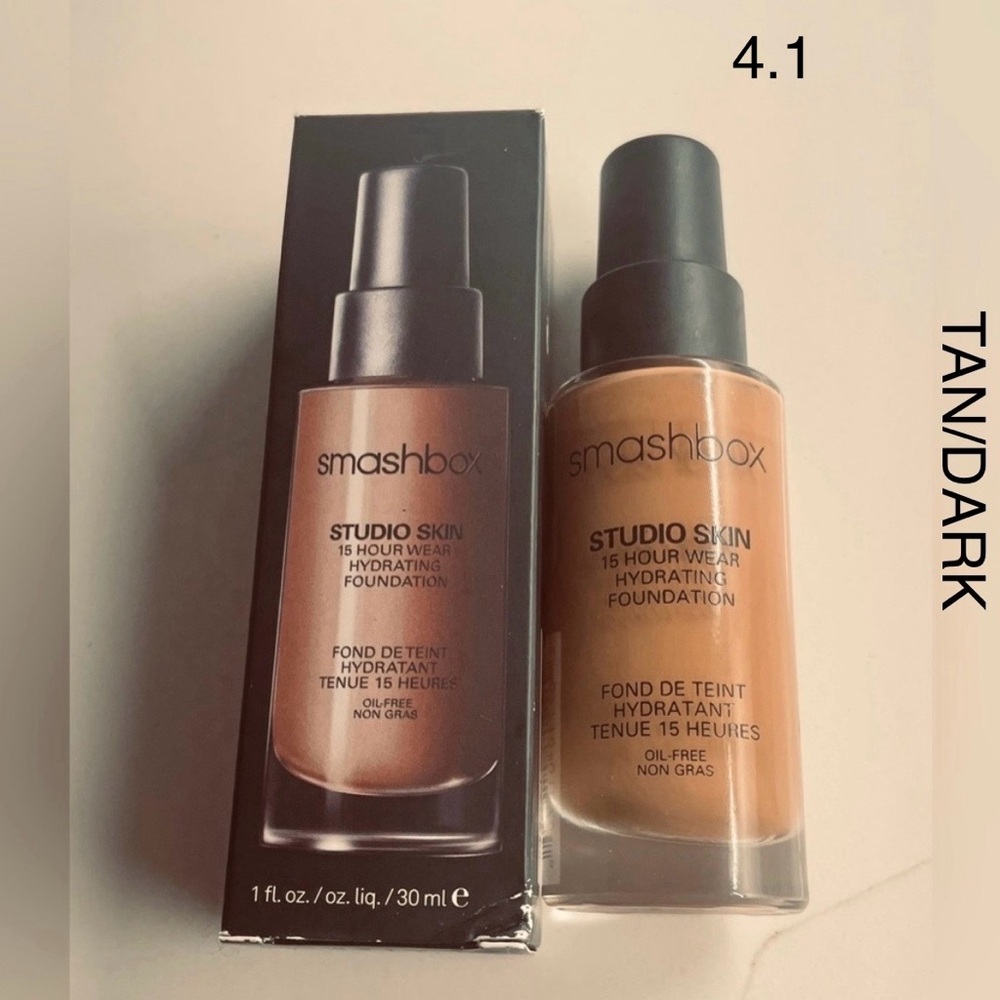 New Smashbox Studio Skin Foundation 4.1 TAN/Dark with warm UNDERTONES